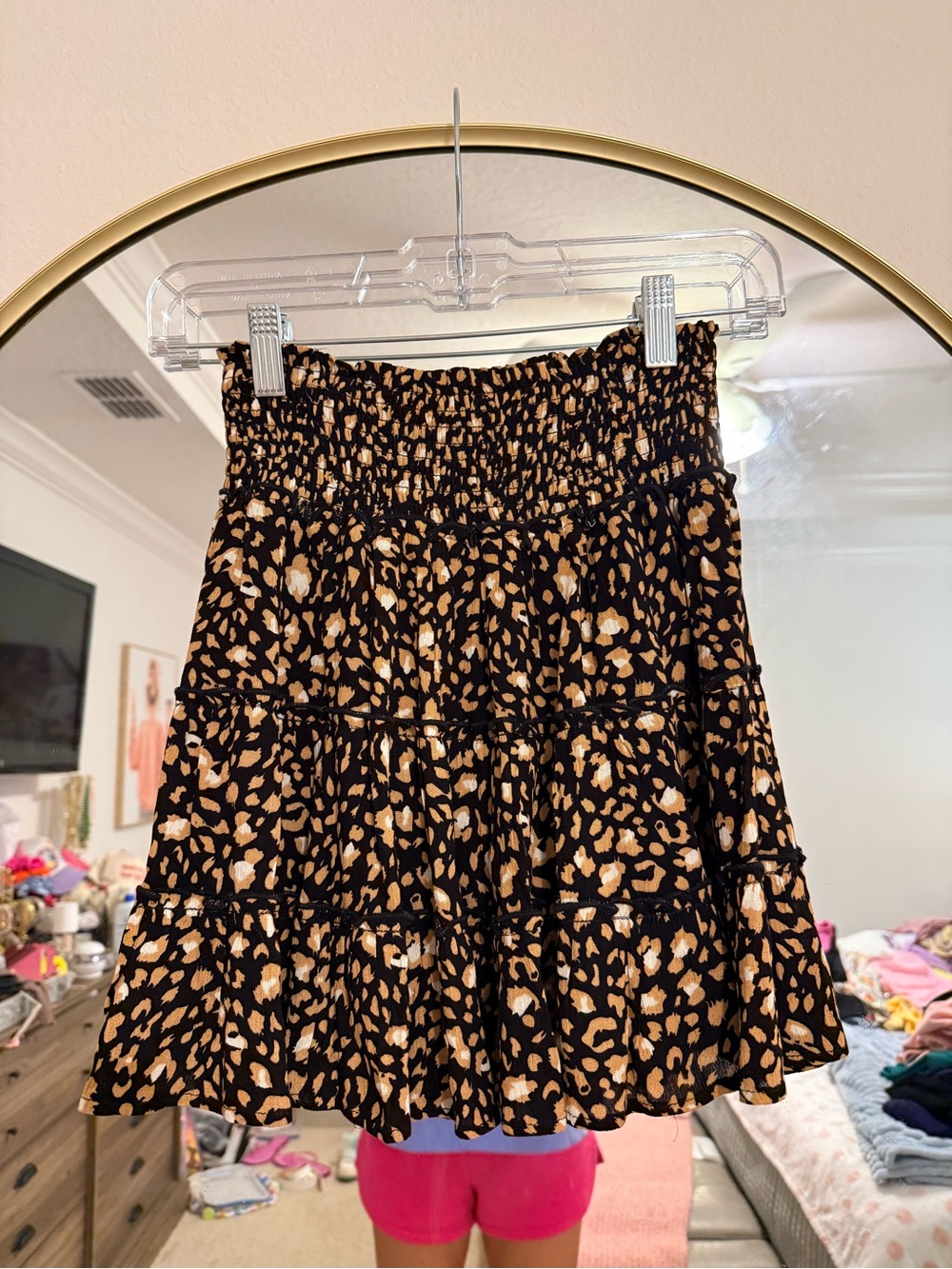 Pink Lily Leopard Skort